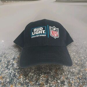 Bud Light NFL Official Beer Sponsor Black Snapback Hat Baseball Cap Mens OSFM